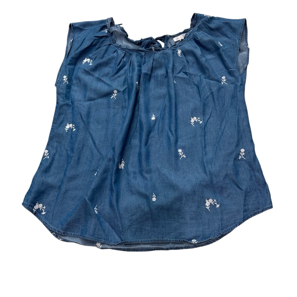 LC Lauren Conrad Embroidered Denim Blouse‎